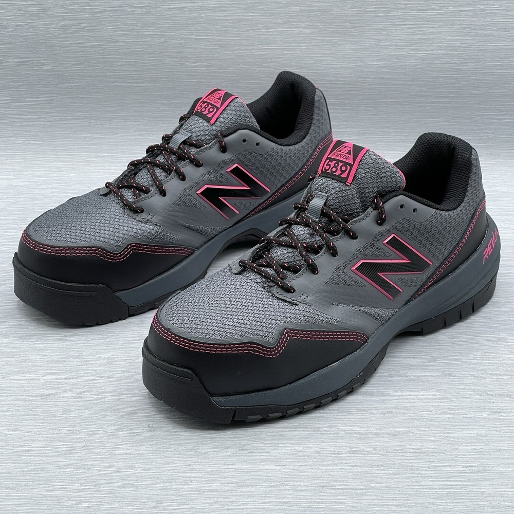 New Balance 589‎ Women's 9.5 Work Shoes Composite Toe Safety Grey Pink